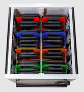 POWER TECHNOLOGIES 32 Bay Smart Charging Cart & Carry Out Baskets - 220V UK, MODEL- AC-GO, SKU- CRT-GO-S32K-U